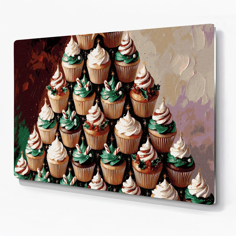 Décoration de Noël arbre de Noël fait de petits gâteaux en métal noir, H 240 po x l 240 po x P 0,05 po