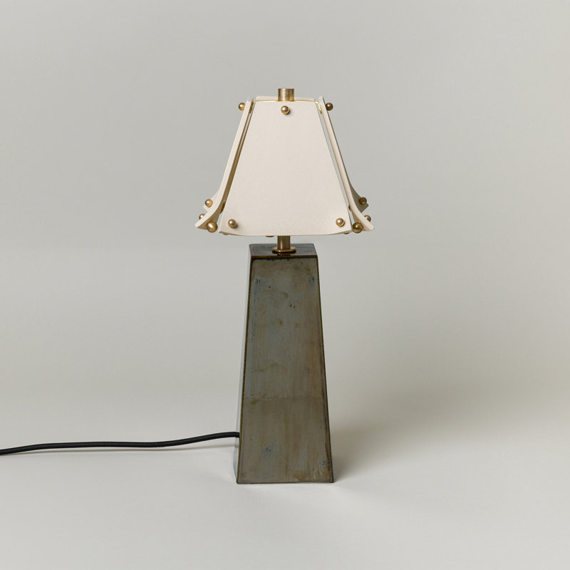 Osen Table Lamp, Obsidian, Bone, 18" H x 7.5" W x 7.5" D