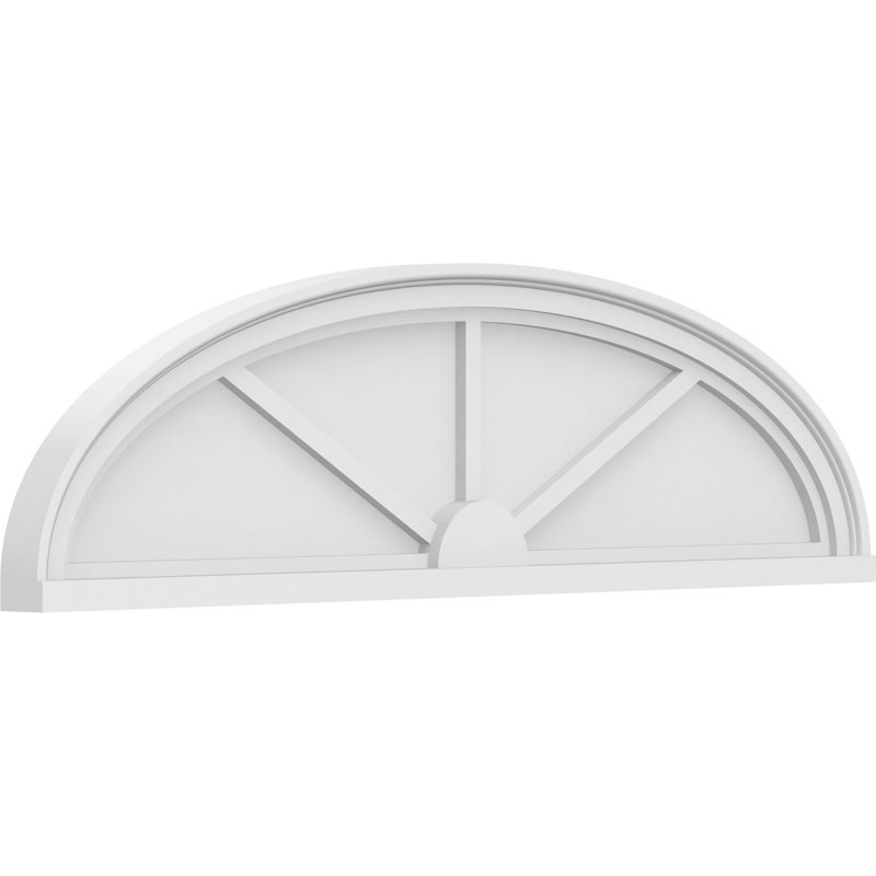 Fronton elliptique en PVC de qualité architecturale à 3 rayons, H 11 1/2 po x l 42 po x P 2 po