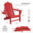  Cheryce HDPE Folding Adirondack Chair With Cup Holder-108531377