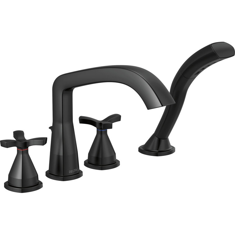 Stryke Double Handle Deck Mounted Roman Tub Faucet Trim with Diverter