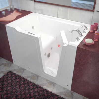Crescendo 59.75'' x 35.8'' Whirlpool Fiberglass Bathtub with Faucet