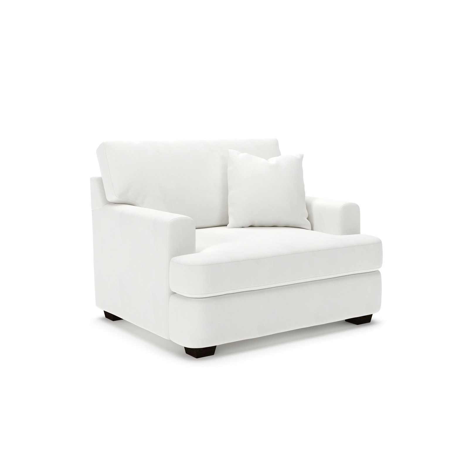 Emilio Cotton Upholstered Armchair, Classic Bleach White