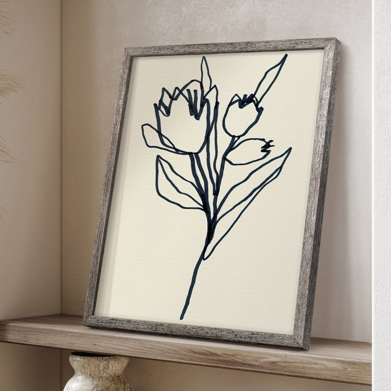 «Floral Marker II», reproduction encadrée - bois massif, H 11 po x l 9 po