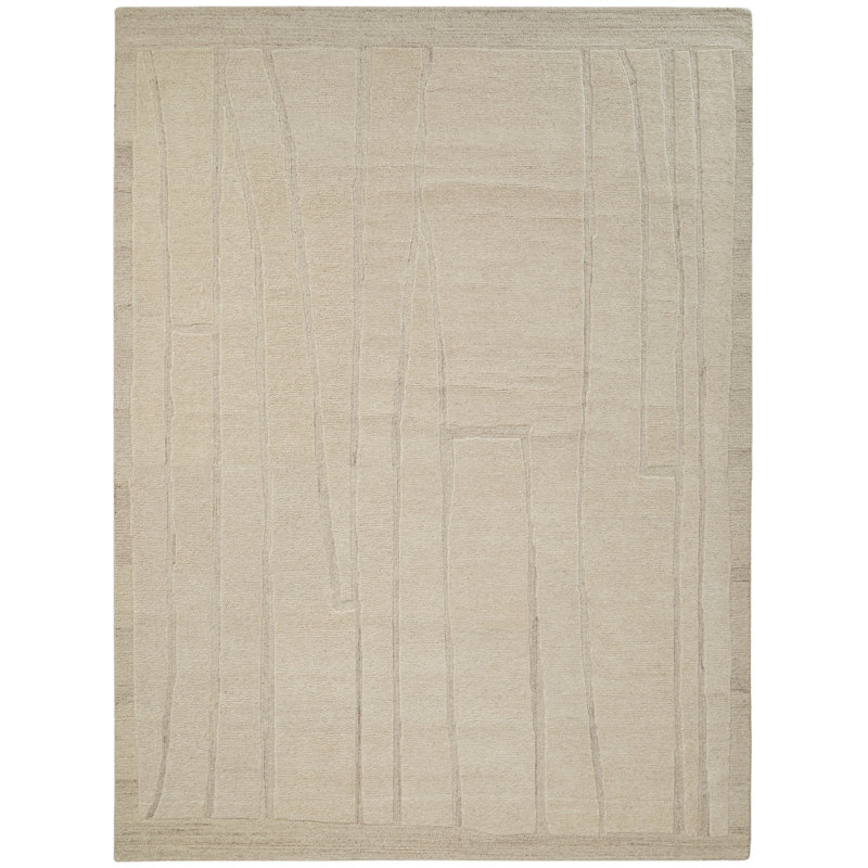 Tapis en laine touffeté à la main Lira, Rectangle 7 pi 6 po x 9 pi 6 po