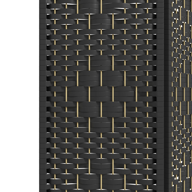 Cloison en bois massif Alaudin, 4, H 67 po x l 63 po x P 0,5 po, Noir