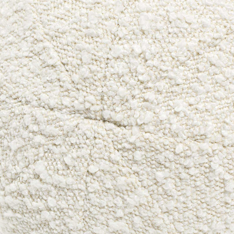 Luna 12" Round Sphere Accent Ball Throw Pillow, Ivory White Boucle