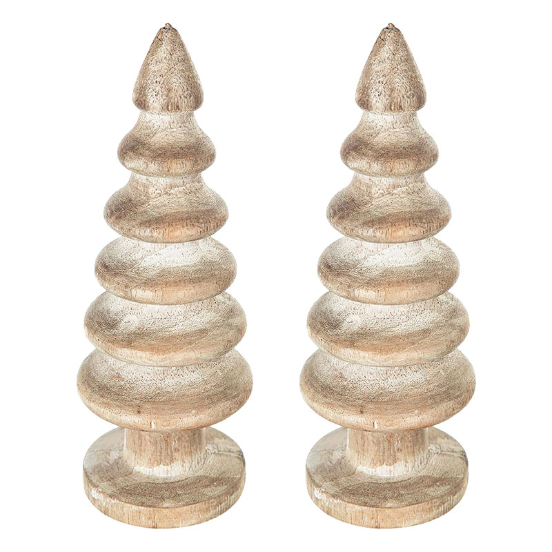 Arbre en bois - ensemble de 2 - 2,5 po de diamètre x 7,5 po - bois naturel