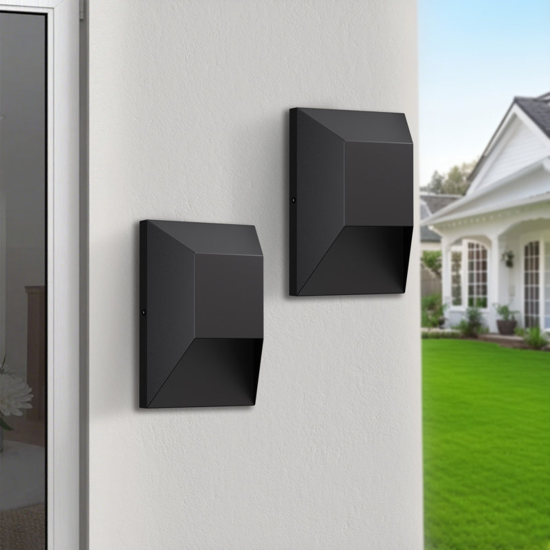 9''H Dimmable LED Black Iron Outdoor Wall Light