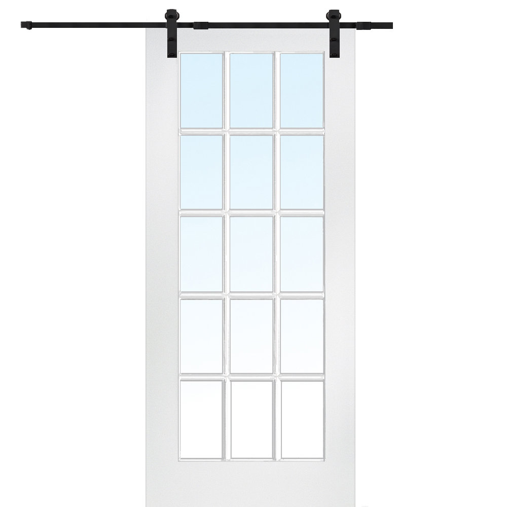 Glass Barn Door with Installation Hardware Kit MMI DOOR