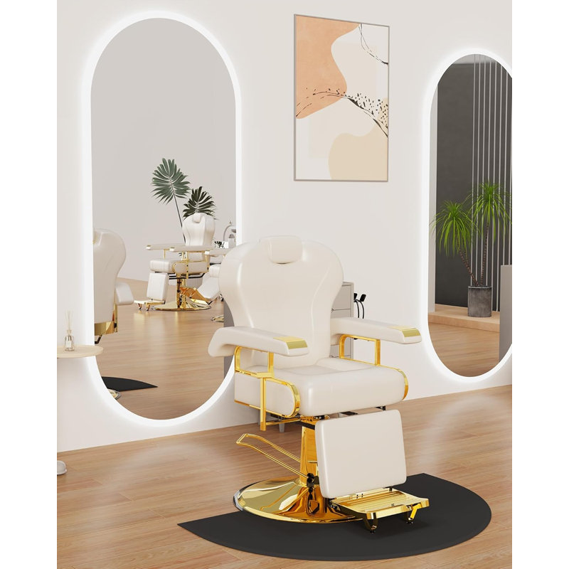 Fauteuil inclinable massant en simili-cuir, Crème