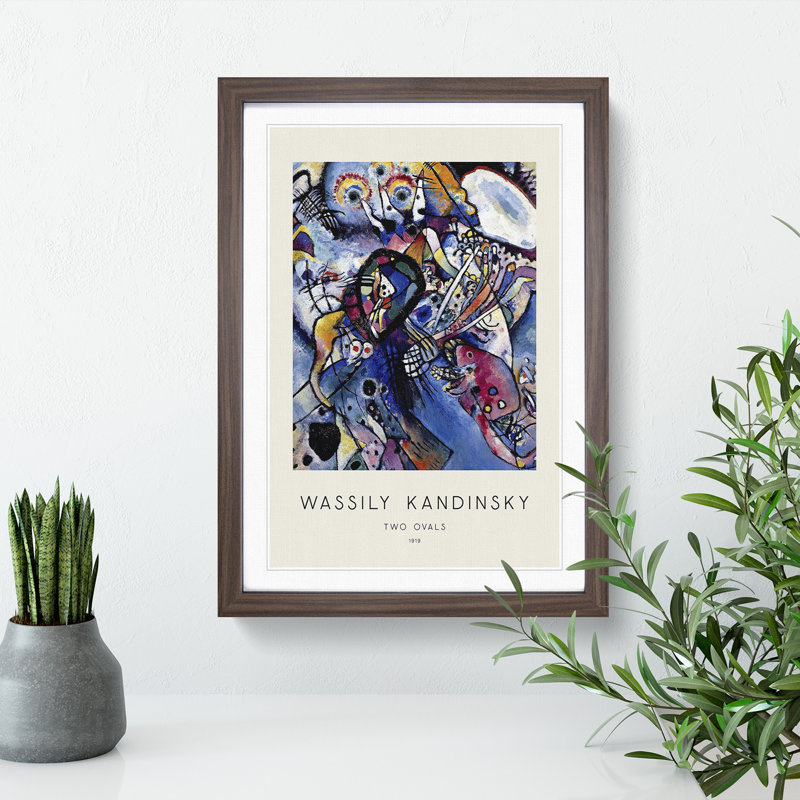 Two Ovals by Wassily Kandinsky - Picture Frame Art Prints, 36cm H x 27cm W x 2cm D, Walnut