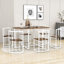 Ensemble de table de salle à manger moderne de 7 pièces avec table compacte en faux marbre 55 pouces pour 6 personnes TopMAX-606929996-606929998