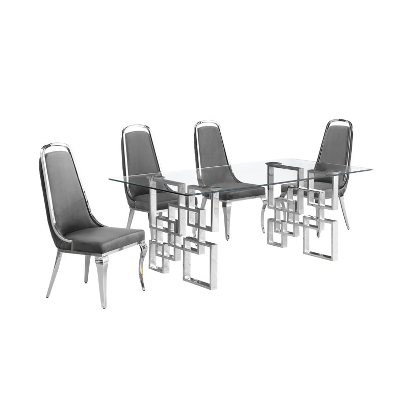 Ensemble de salle à manger rectangulaire L 79 po x l 40 po Kalen, Gris foncé