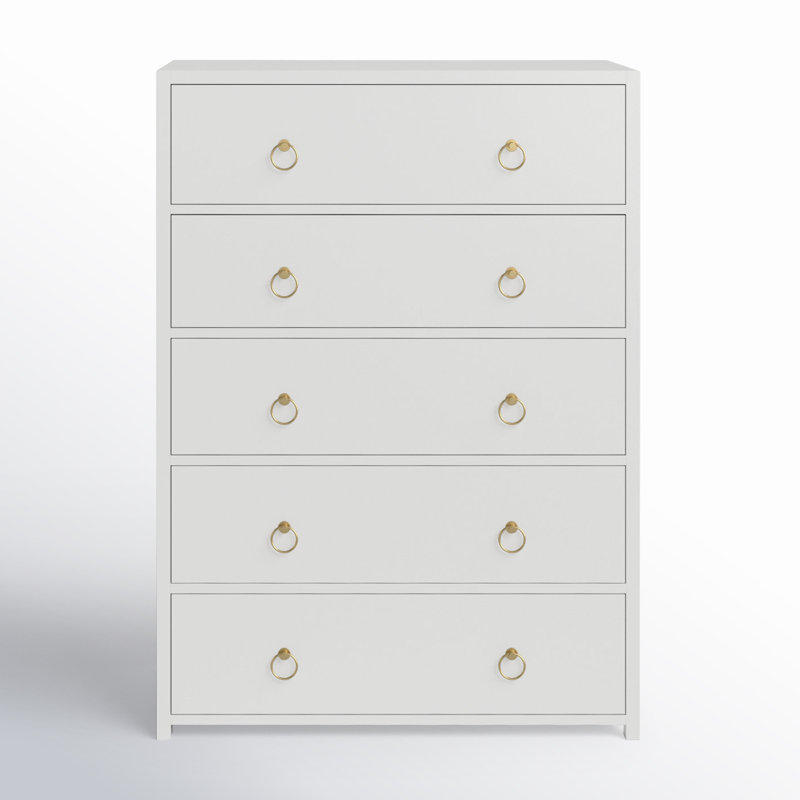 Lark 5 Drawer Dresser, White