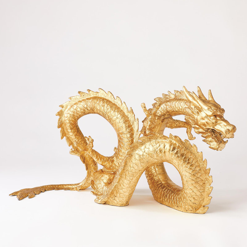 Handmade Dragon Sculpture, Gold