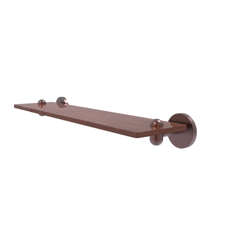 Tablette murale unie bois ironwood Itzhak, Cuivre antique, H 2,5 po x l 22 po x P 5 po
