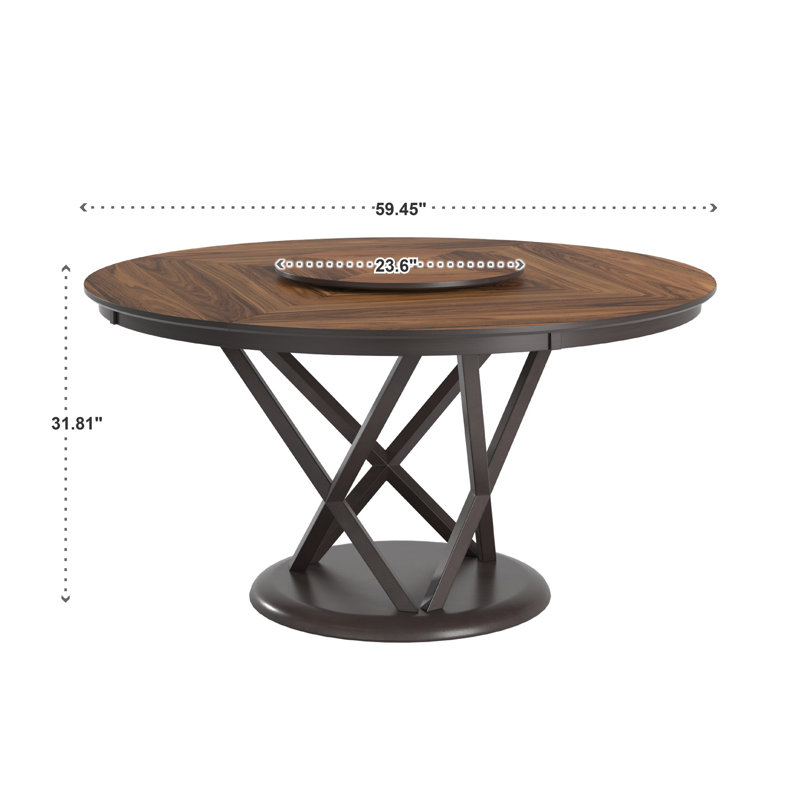 Charan Round Solid Wood Dining Table