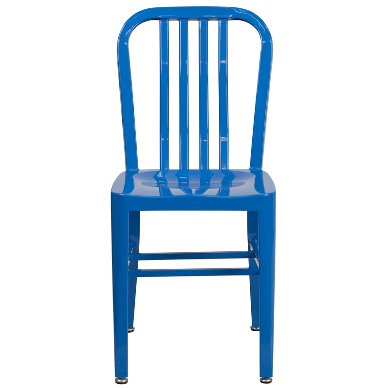 Commercial Grade Metal Indoor-Outdoor Bistro Chair, Blue