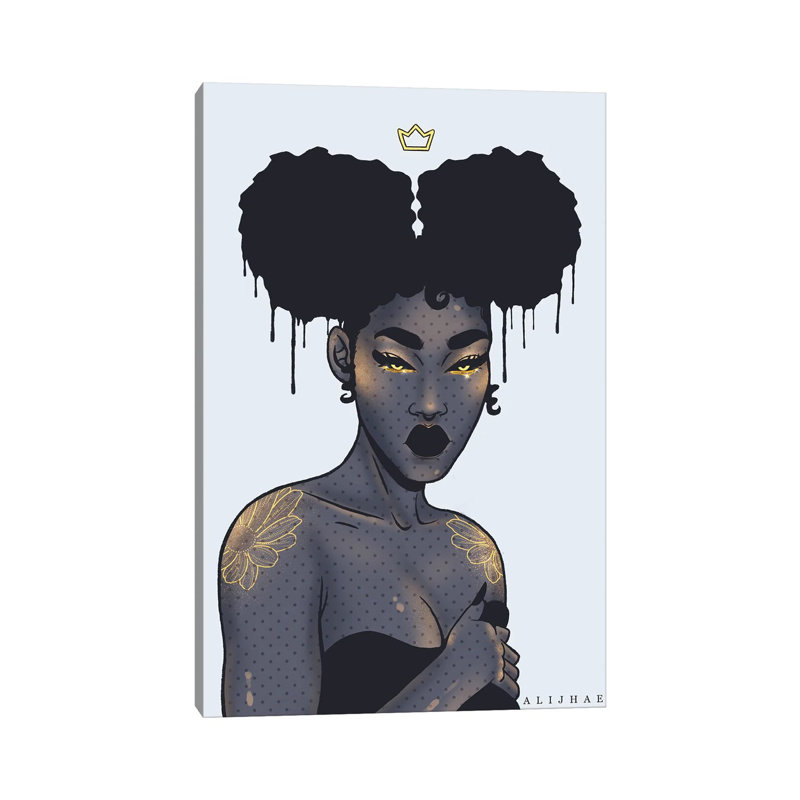 Black Power by Alijhae West - Wrapped Canvas Painting, 20.32 cm H x 30.48 cm W