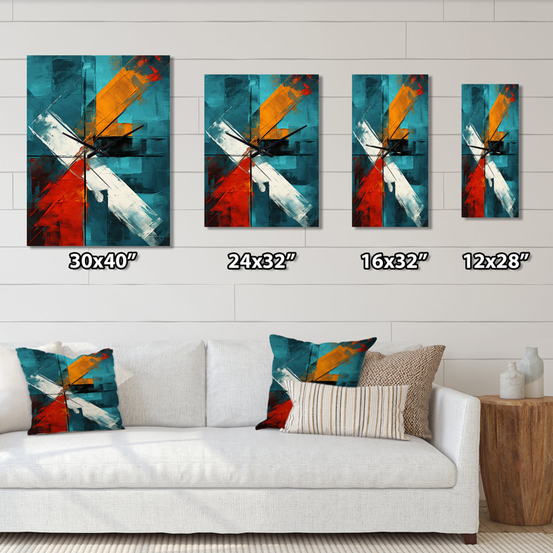 Impossible Logic Of Love Abstract In Teal - Peinture abstraite d'horloges murales, Petit