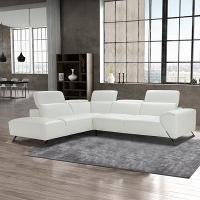 Vesuvio Leather Sectional In Dark Gray