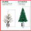 Arbre de Noël floqué de 2 pi avec 30 lumières blanches chaudes, 189 branches de pe + et 3 tablettes de pin pour la décoration de tablette de table
