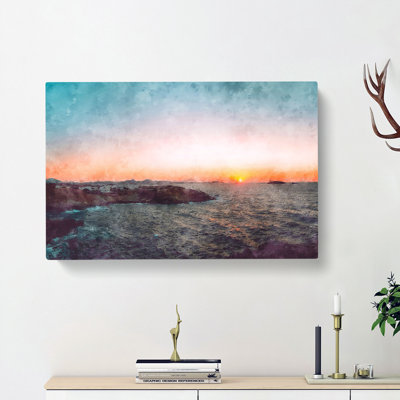 Sunset in Milos Greece - Wrapped Canvas