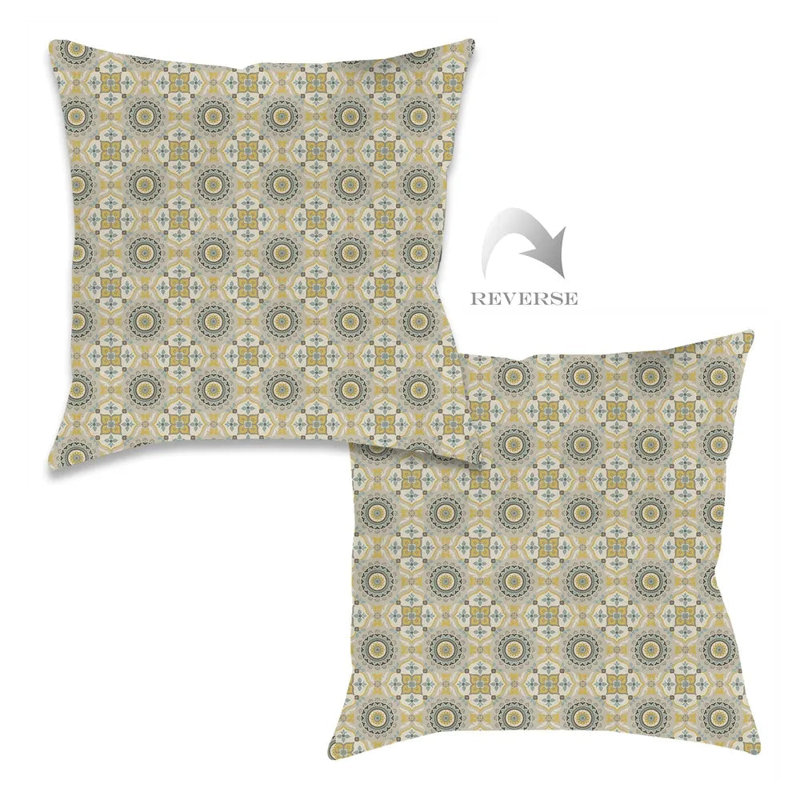 Housse et insert de coussin en microfibre Indochine, Jaune