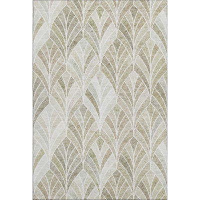 Premium Machine Washable Prisco Khaki Rug