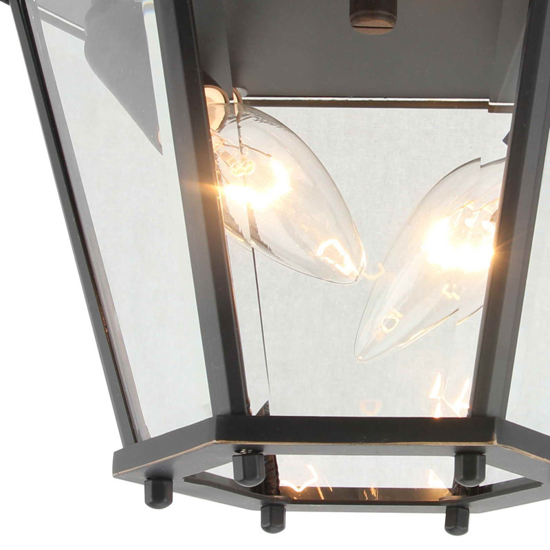 Imperial Black Glass 2-Light Outdoor Flush Mount