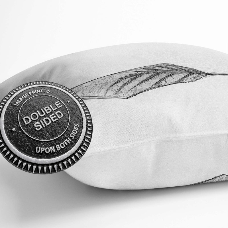 Lone Leaf Cushion with Filling, 55cm H x 55cm W x 20cm D