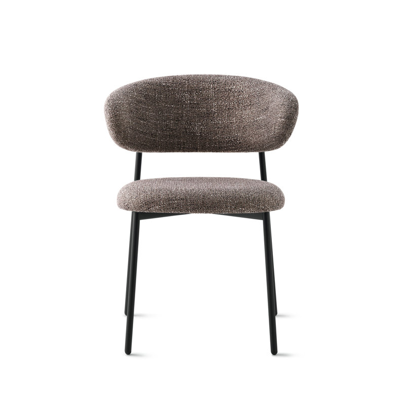 Oleandro Upholstered Chair, Taupe, Matt Black