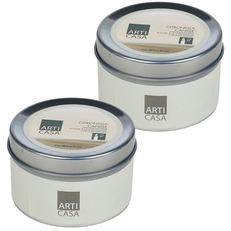Citronella Scented Tealight Candle with Metal Holder, 2
