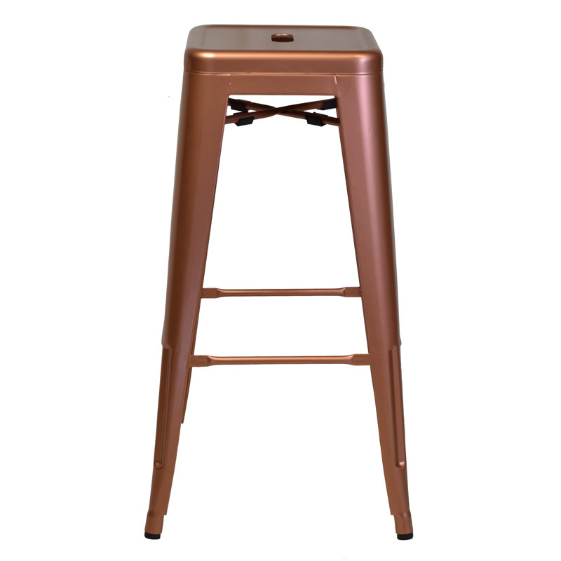 Tabouret de bar en acier inoxydable, 30" H x 17,5" L x 17,5" D
