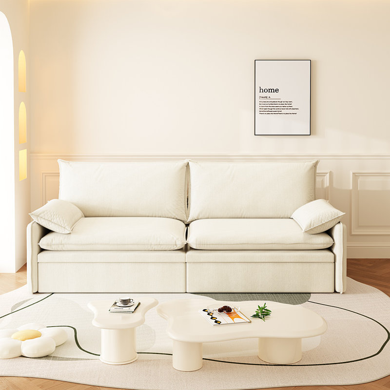81'' Upholstered Sleeper Sofa, Beige