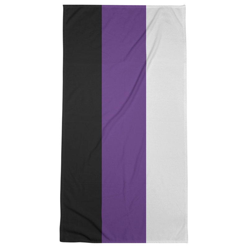 Cotton Blend Lightweight Bath Towel, Black/Purple/White