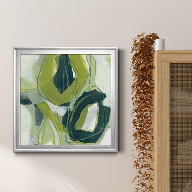Verdigris Motion II - Toile encadrée de qualité supérieure - prête à être accrochée, H 17,5 po x l 17,5 po x P 1,5 po