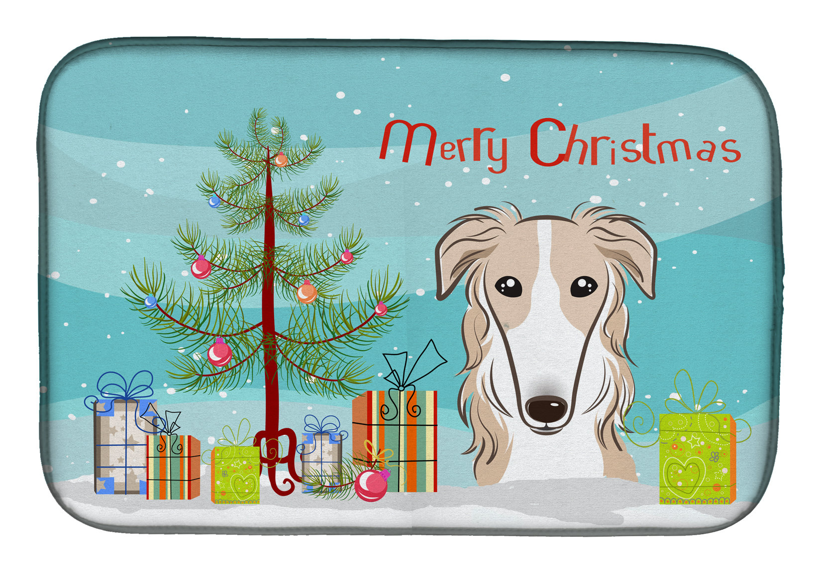 Caroline's Treasures SS4682-CO1 Decorazione Natalizia In Ceramica - Borzoi - Multicolore