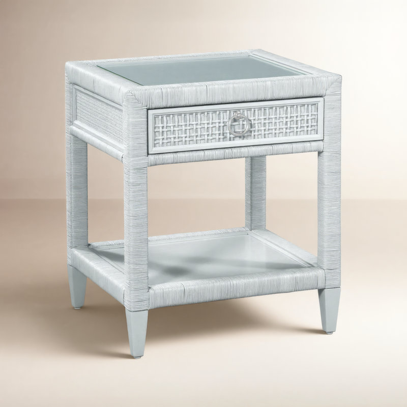 Naples 1 - Drawer Nightstand, Frost White, Yes, Satin Nickel