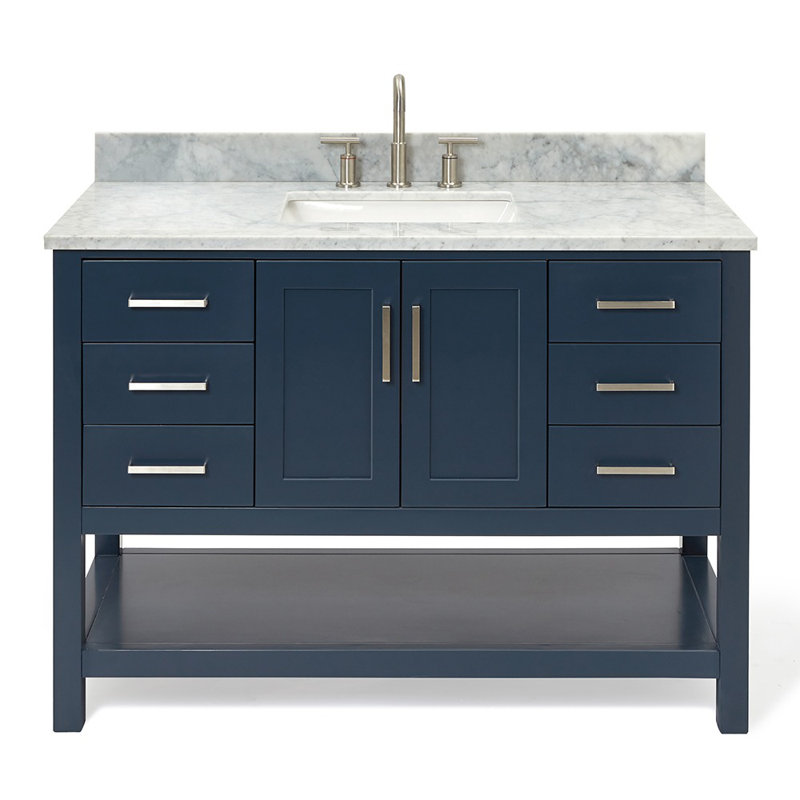 Magnolia Bath Vanity Rectangular Basin S061SCW2R, Rectangular, Midnight Blue, 49"