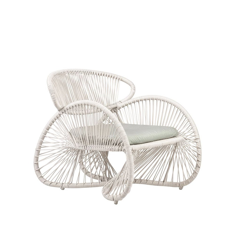 Aero Outdoor Lounge Chair, Whitewash, Gray