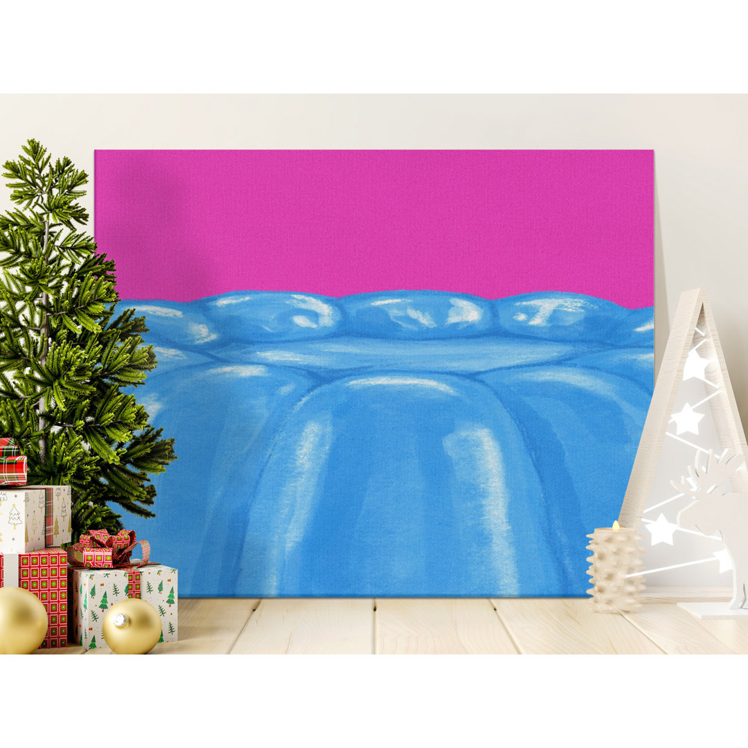 Blue Gelatin Pink Pop Art Canvas