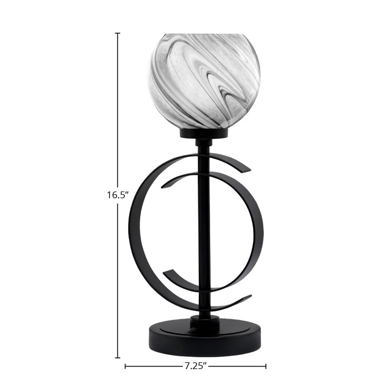 Lampe de table en acier inoxydable, Noir mat