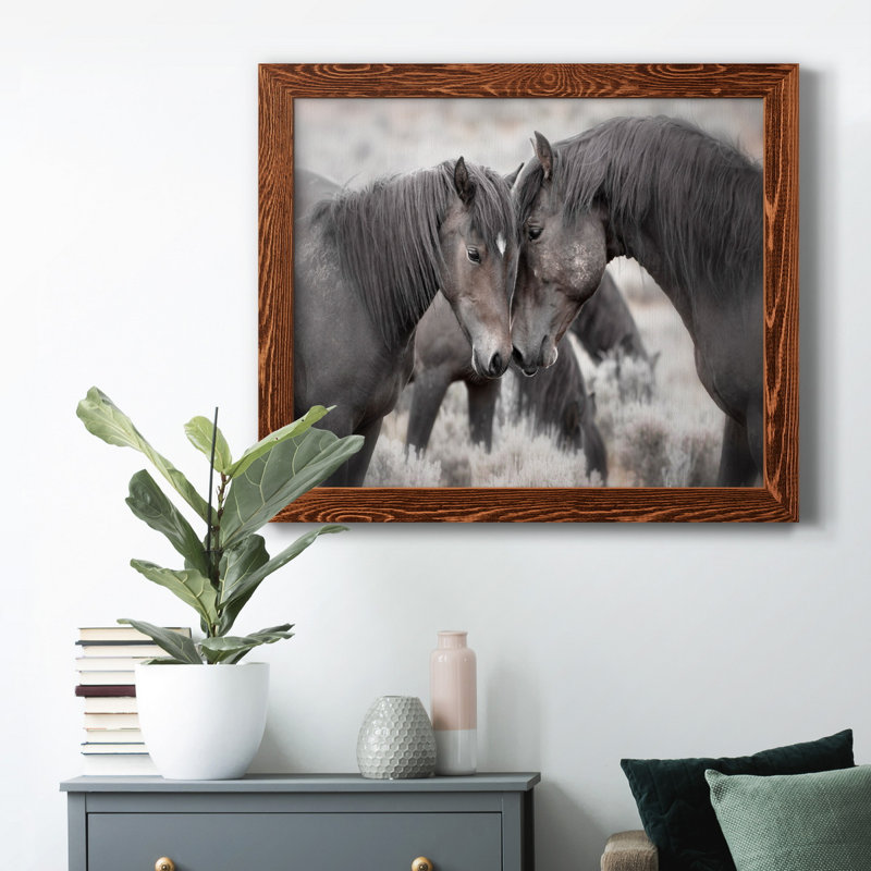 Chevaux sauvages - Photographie de cadre photo sur toile, H 24 po x l 18 po x P 1,5 po, Érable