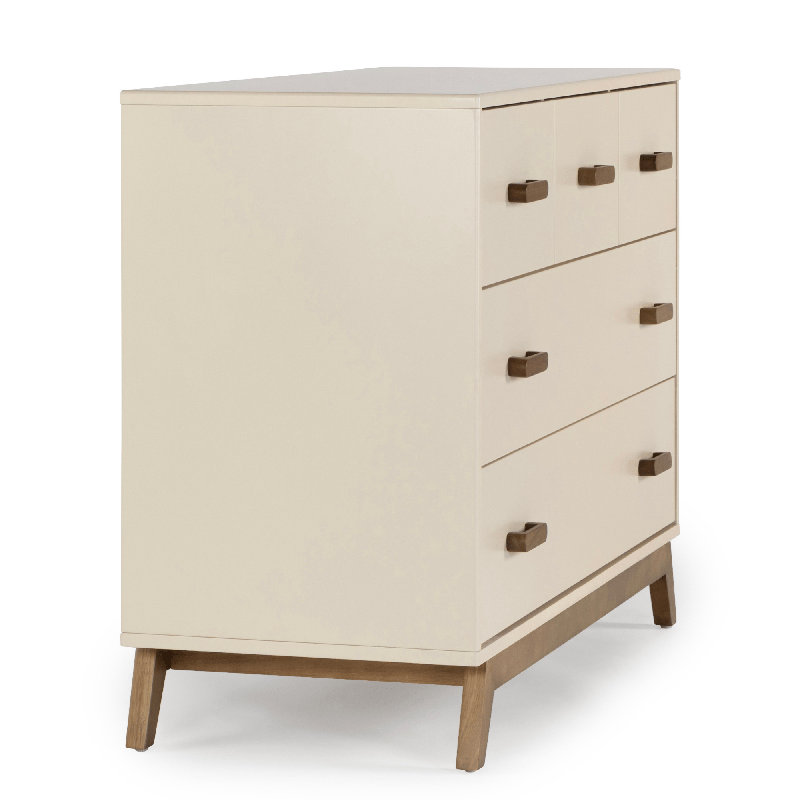 Soho 5-drawer dresser, Almond Milk/Walnut