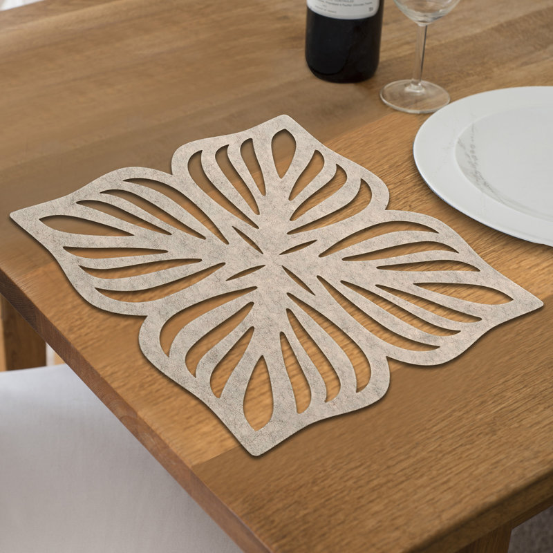 Felt Geometric Placemat, Beige