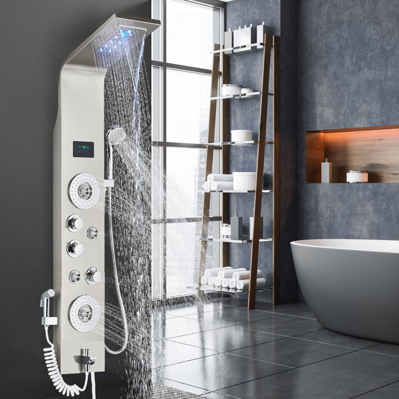 50.4'' Shower Panel with Fixed Shower Head, Brushed Nickel