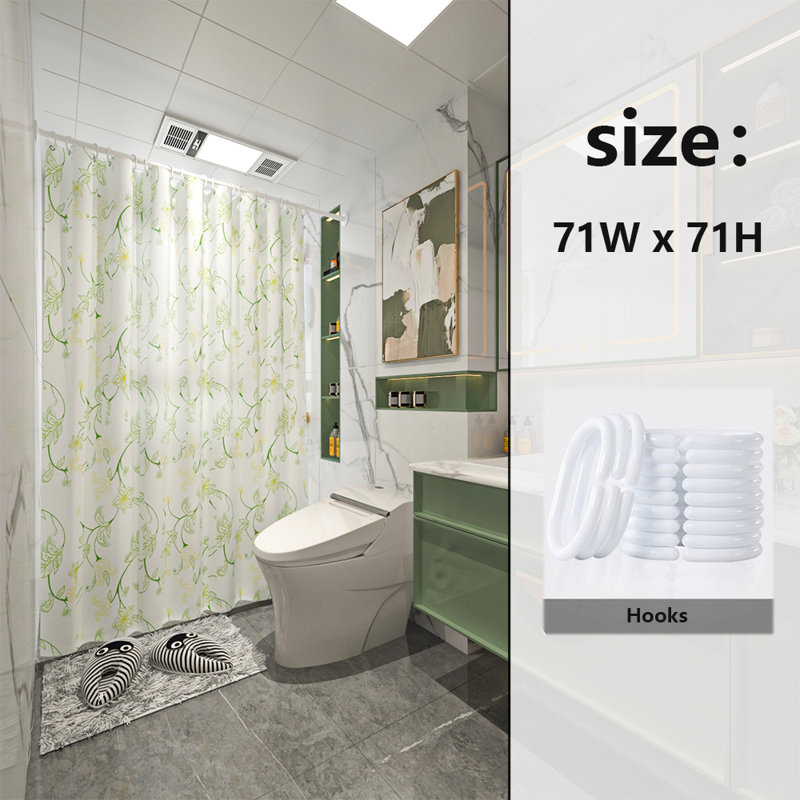Rideau de douche imperméable PEVA, H 71 po x l 71 po