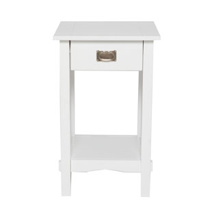 Solid Wood End Table with Storage
